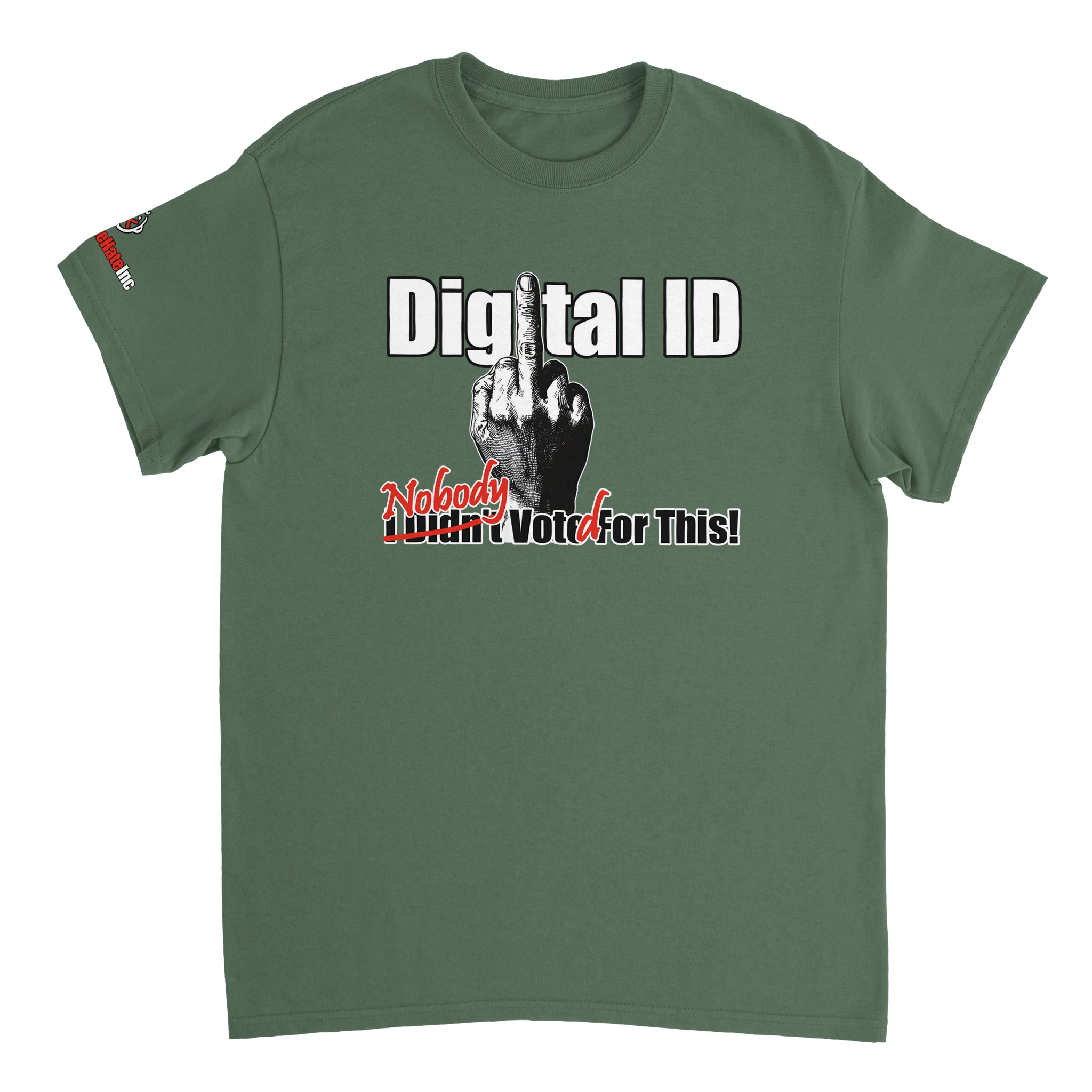 Digital ID: Government System t-shirt, army green, front