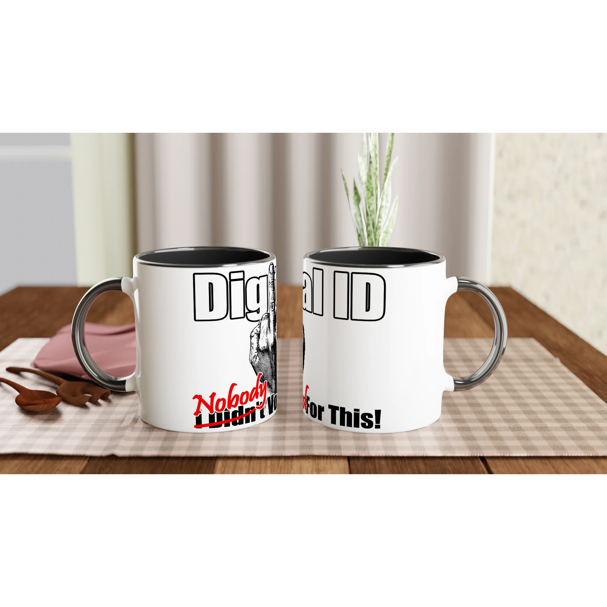 Digital ID: pair of Posh 11oz Mug with black inside, handle and trim