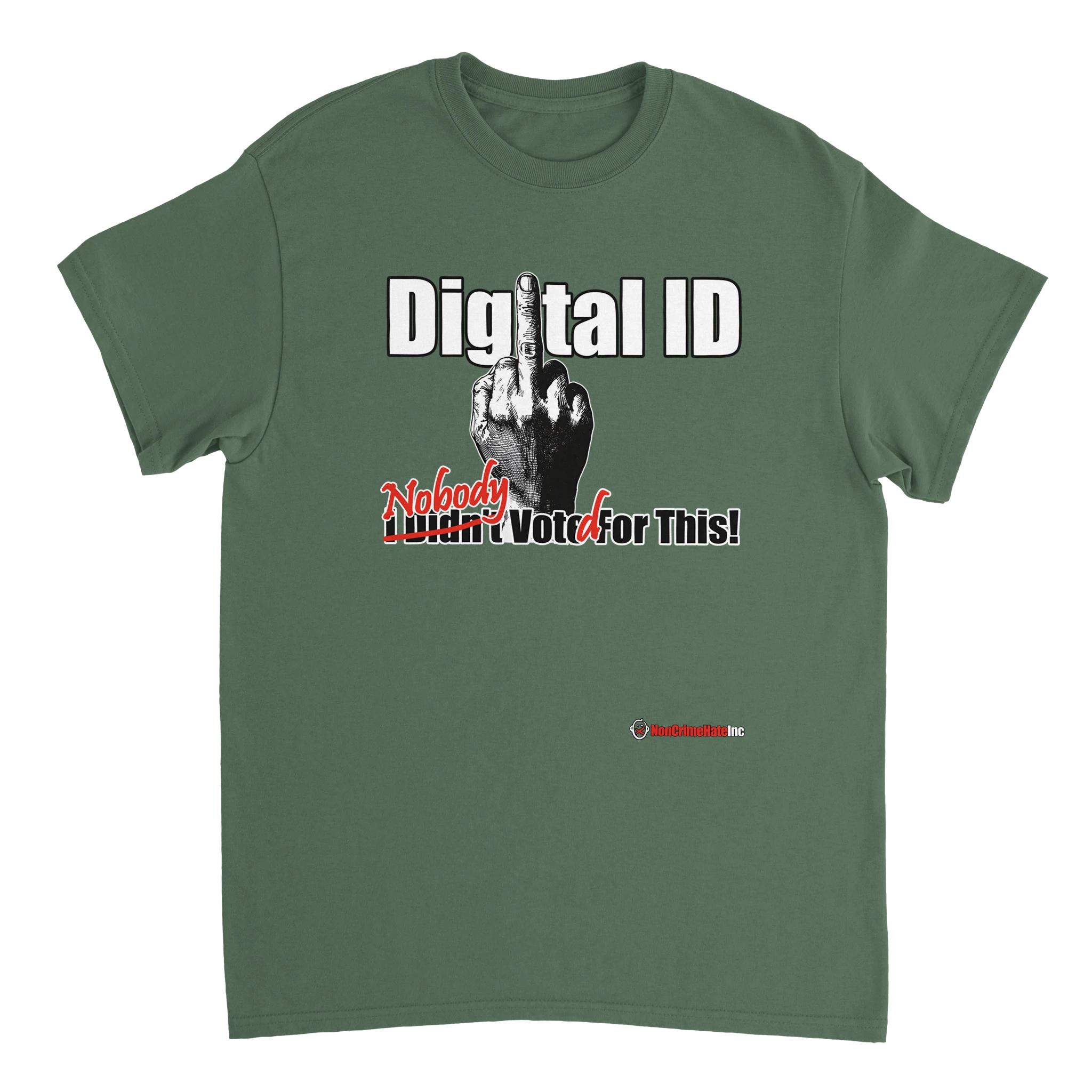 Digital ID: Simple t-shirt, army green, front